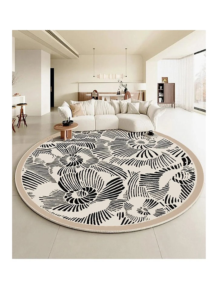 Conceptum Hypnose Dywan "Latino" w kolorze beżowo-czarnym rozmiar: 140x140 cm