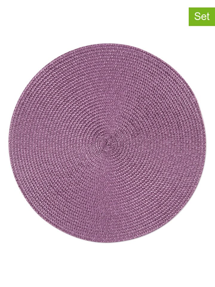 Trendy Kitchen by EXCÉLSA Podkładki stołowe (6 szt.) "Round" w kolorze fioletowym - Ø 36 cm rozmiar: onesize