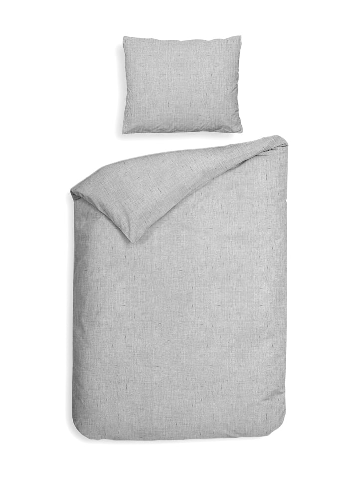 Heckett Lane Komplet pościeli flanelowej "Franela" w kolorze szarym rozmiar: 155x220 cm
