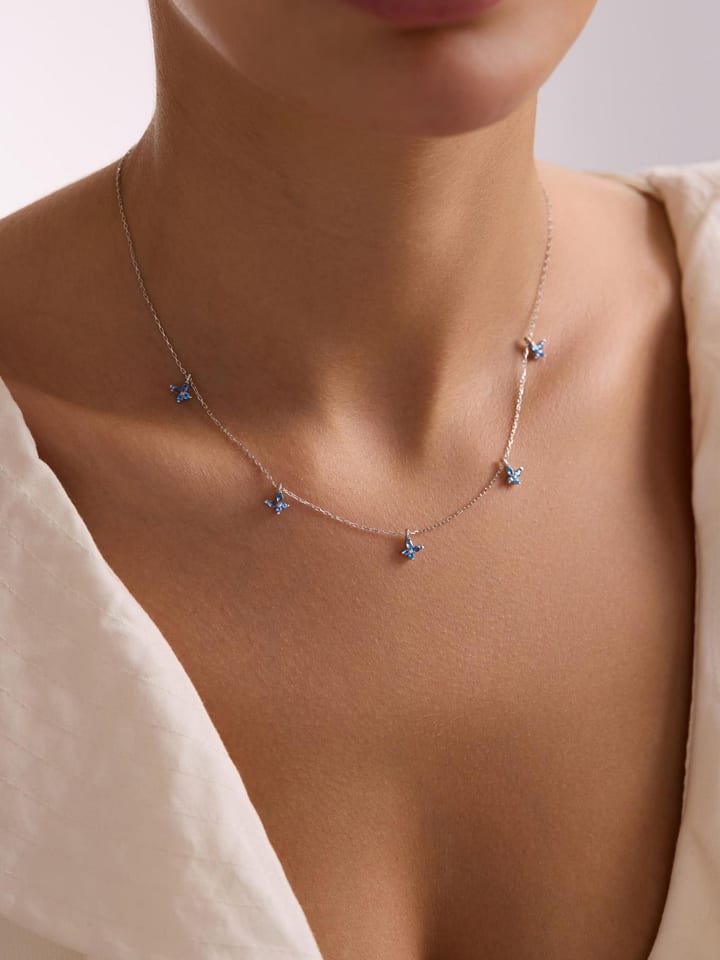 Lodie Silver Srebrny naszyjnik z elementami ozdobnymi - dł. 42 cm rozmiar: onesize