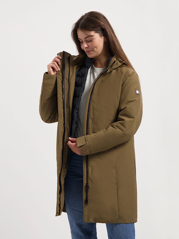 TRAVELIN' Kurtka przeciwdeszczowa 3w1 w kolorze czarno-oliwkowym rozmiar: onesize