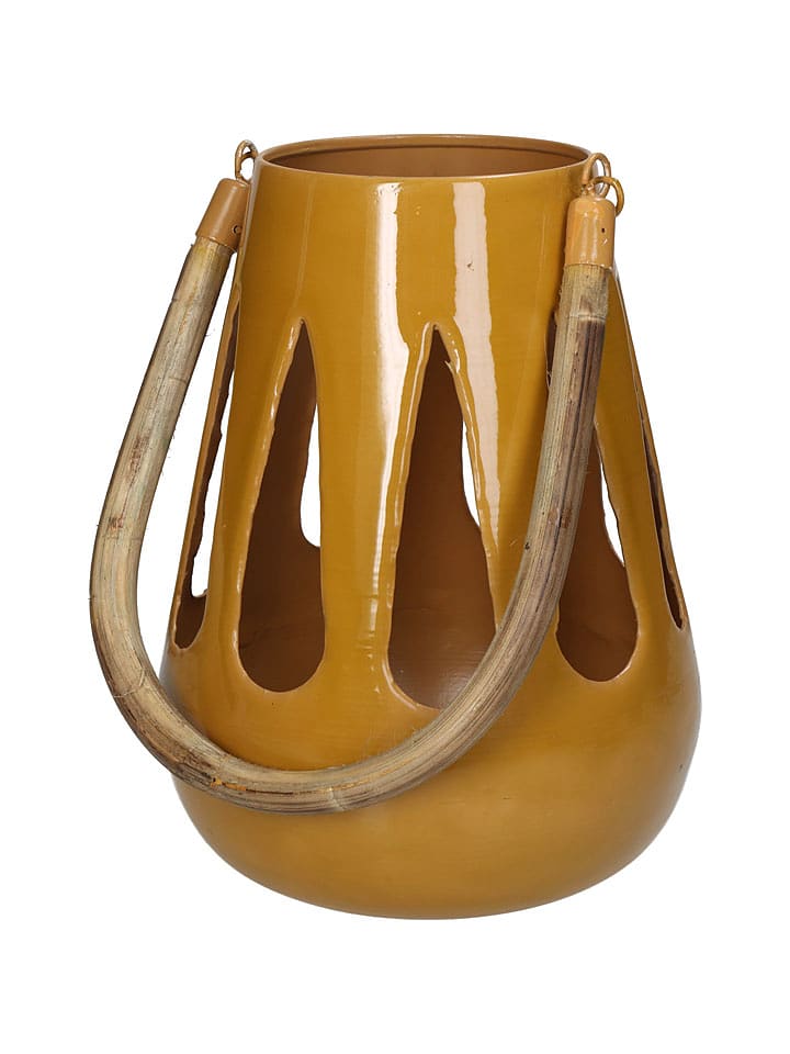Kersten Lampion w kolorze musztardowym - wys. 22 x Ø 16 cm rozmiar: onesize