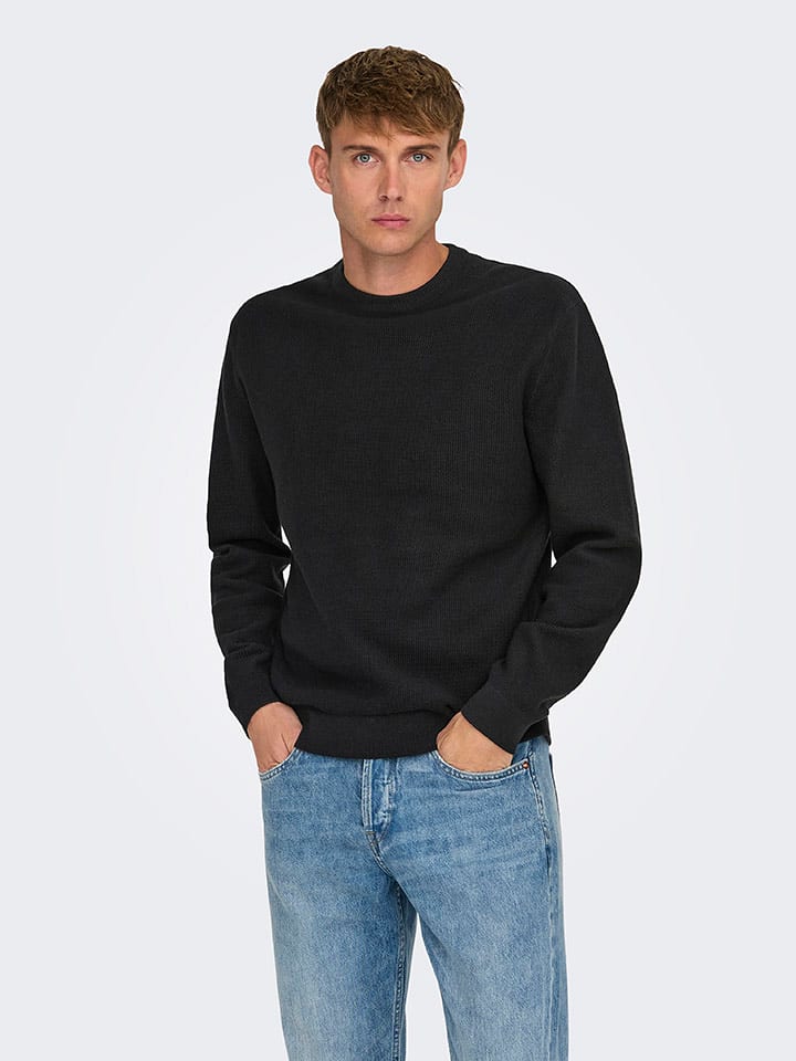ONLY & SONS Sweter "Tony" w kolorze czarnym rozmiar: L