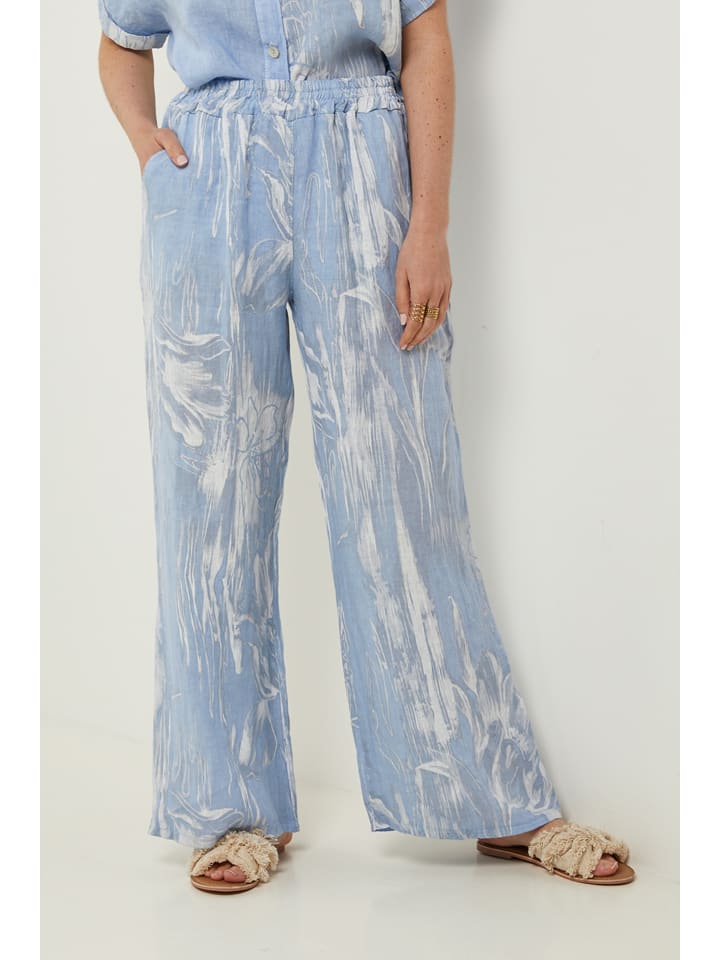 Rodier Lin Lniane spodnie w kolorze błękitnym rozmiar: S/M