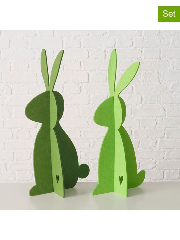 Boltze Figurki dekoracyjne (2 szt.) "Freddo" w kolorze zielonym - wys. 59,7 cm rozmiar: onesize