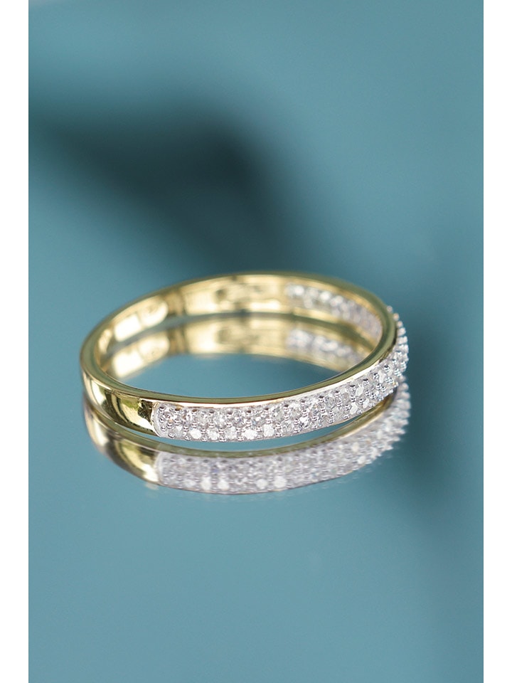 maison héritage PARIS Złoty pierścionek "Alliance Granité" z diamentami rozmiar: 50