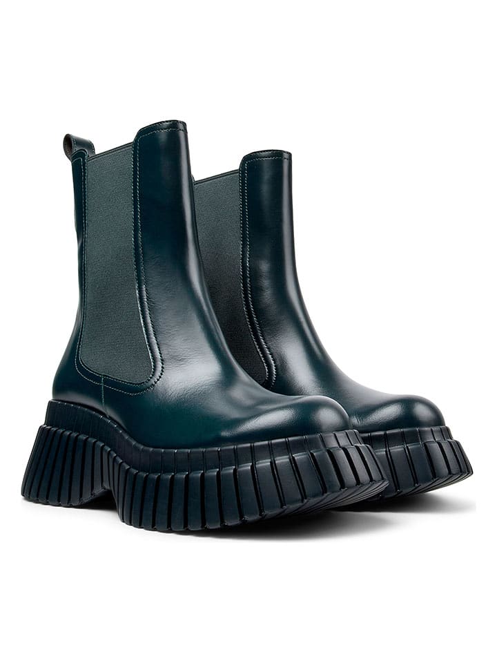 Camper Skórzane sztyblety w kolorze zielonym rozmiar: 37