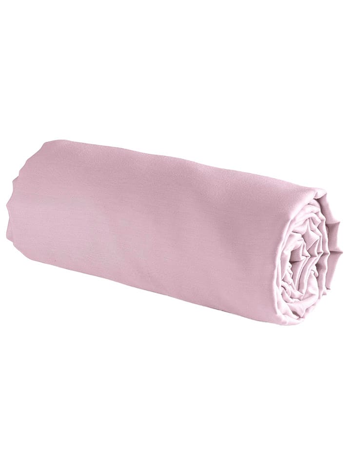 maison héritage PARIS Satynowe prześcieradło w kolorze jasnoróżowym na gumce rozmiar: 180x200 cm