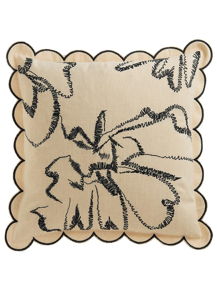 ESPRIT Poszewka "E-Grace" w kolorze beżowo-czarnym na poduszkę rozmiar: 45x45 cm