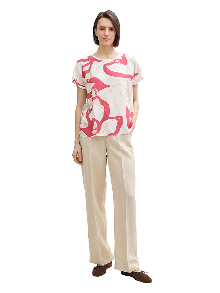 Tom Tailor Koszulka w kolorze różowo-białym rozmiar: M