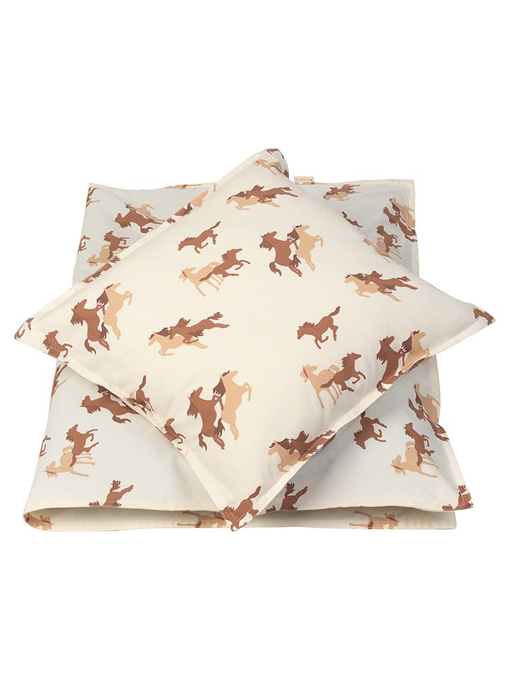 FABELAB 2-częściowy komplet pościeli "Wild at Heart" w kolorze biało-brązowym rozmiar: 100x135 cm