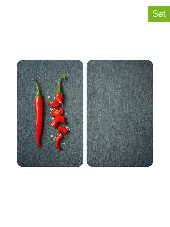 Wenko Osłona (2 szt.) w kolorze antracytowym na kuchenkę - 30 x 52 cm rozmiar: onesize