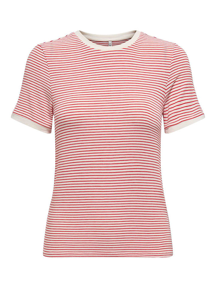 ONLY Koszulka w kolorze czerwono-białym rozmiar: S