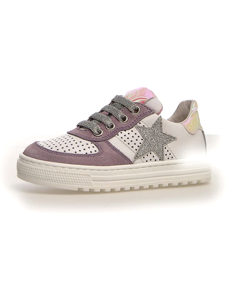 Naturino Skórzane sneakersy "Hess" w kolorze białym rozmiar: 23