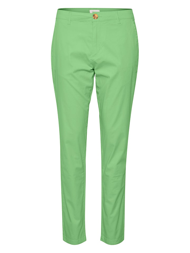 SAINT TROPEZ Spodnie chino "Phila" w kolorze zielonym rozmiar: XL