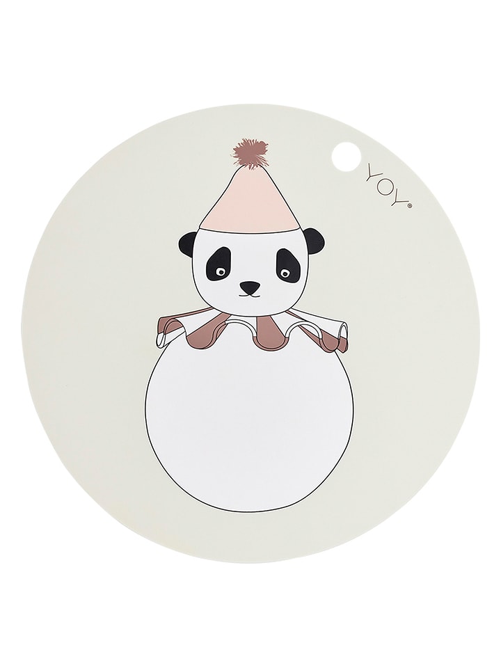 OYOY mini Podkładka stołowa "Panda Pompom" w kolorze kremowym - Ø 39 cm rozmiar: onesize