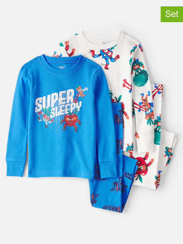 carter's Piżamy (2 szt.) w kolorze biało-niebieskim ze wzorem rozmiar: 98