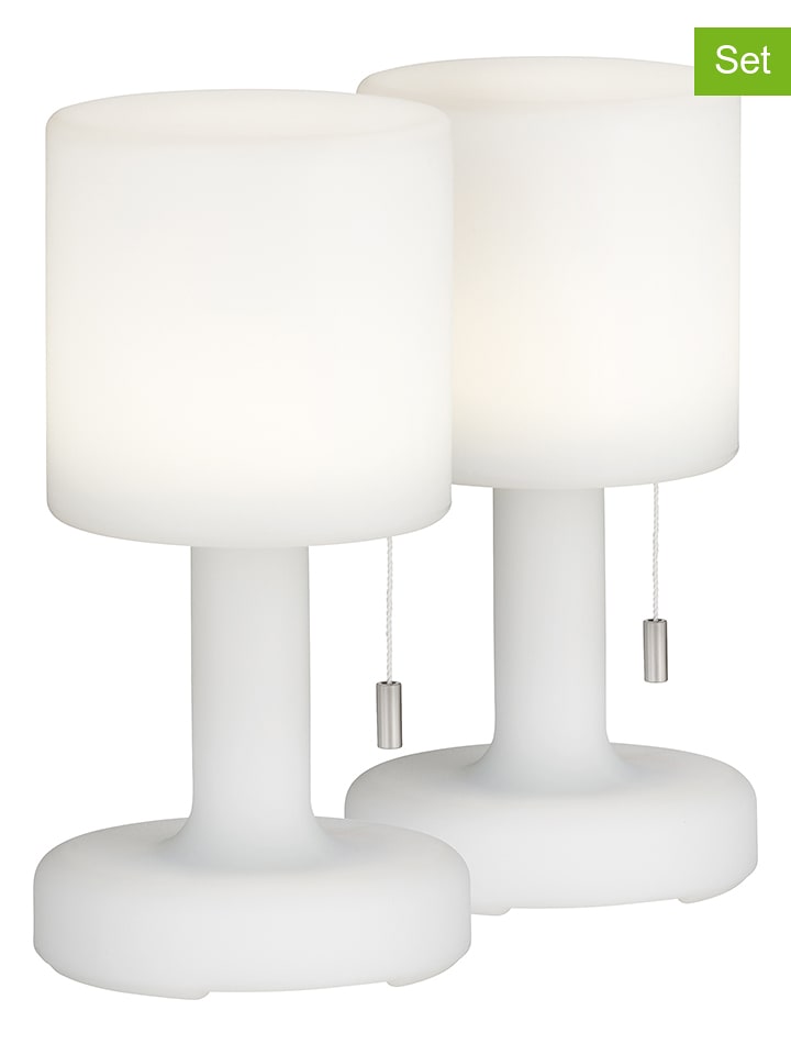 FISCHER & HONSEL Lampy stołowe LED (2 szt.) "Termoli" w kolorze białym - wys. 25 x Ø 13 cm rozmiar: onesize