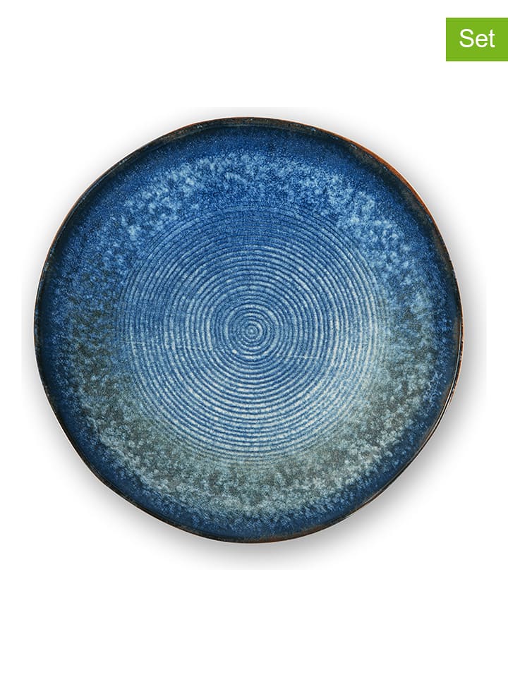 Trendy Kitchen by EXCÉLSA Talerzyki deserowe (6 szt.) "Poseidone" w kolorze niebieskim - Ø 20 cm rozmiar: onesize
