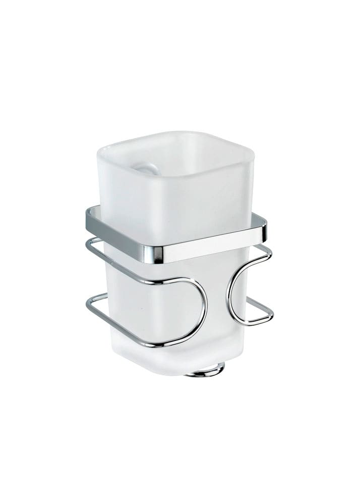 Wenko Kubek łazienkowy "Premium" w kolorze srebrnym - 7,5 x 11,5 x 8,5 cm rozmiar: onesize