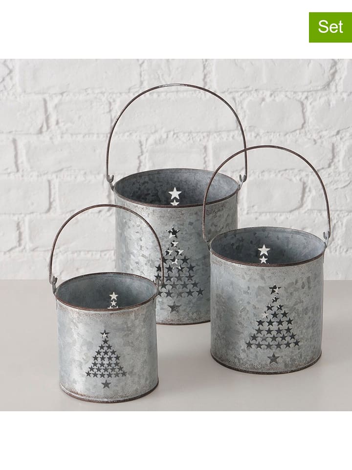 Boltze Świeczniki (3 szt.) ''Smola'' w kolorze jasnoszarym rozmiar: onesize