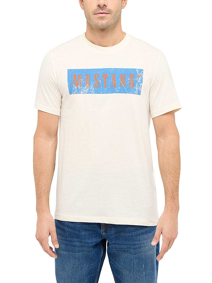 Mustang Koszulka w kolorze kremowym rozmiar: 3XL