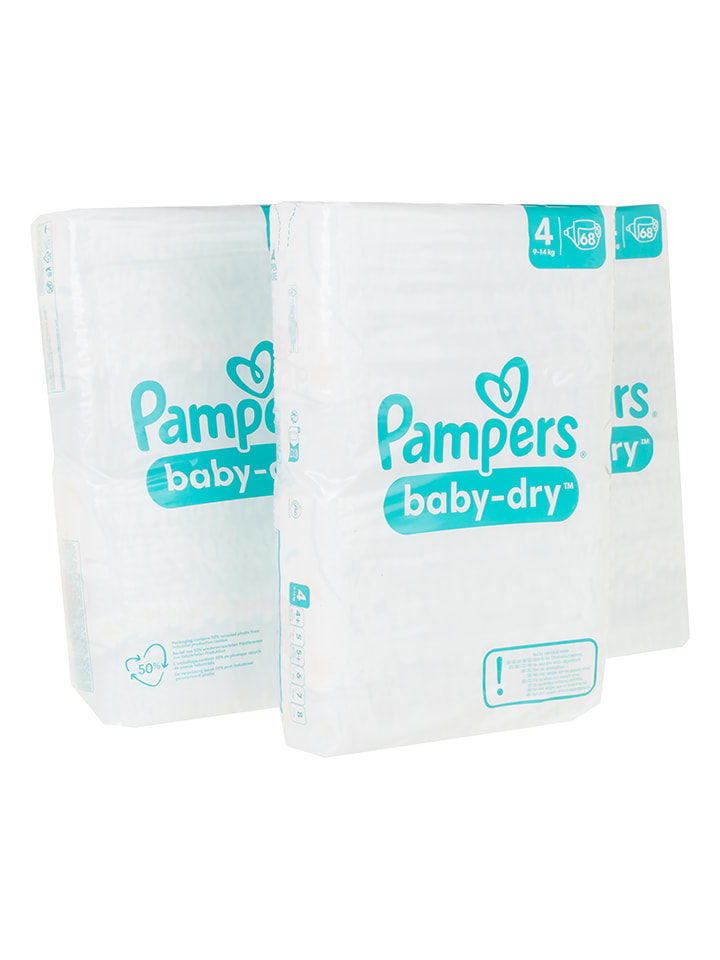 Pampers Pieluszki (204 szt.) "Baby Dry" - rozmiar 4, 9-14 kg rozmiar: onesize