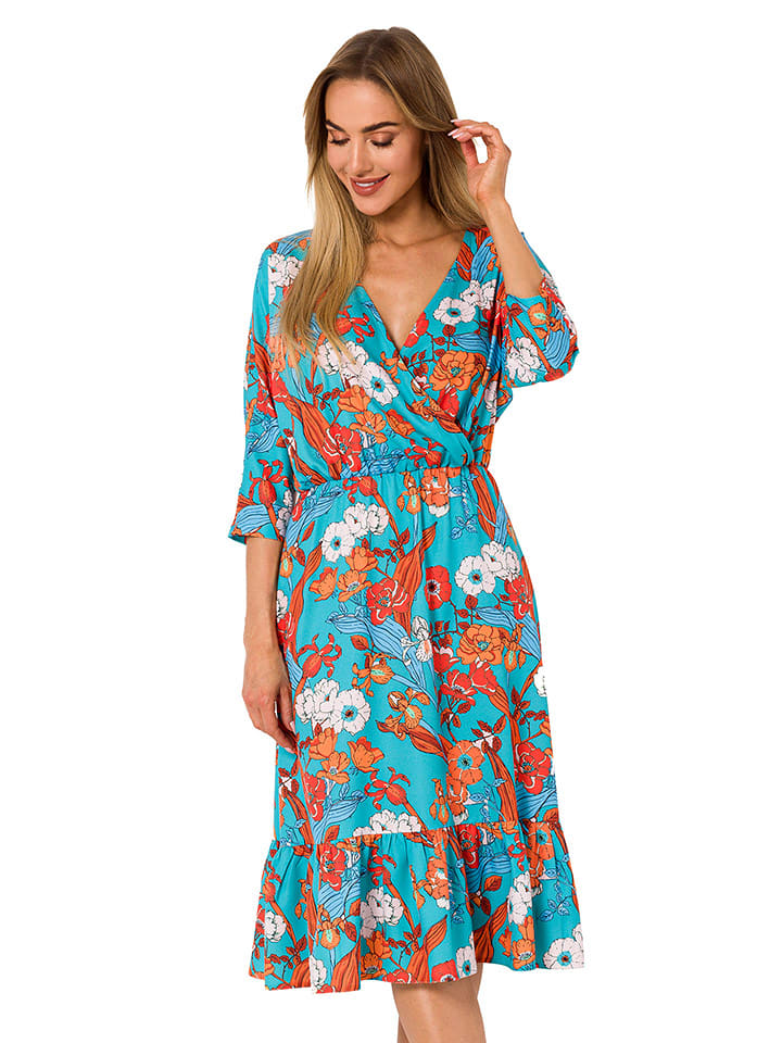 made of emotion Sukienka w kolorze błękitnym ze wzorem rozmiar: L