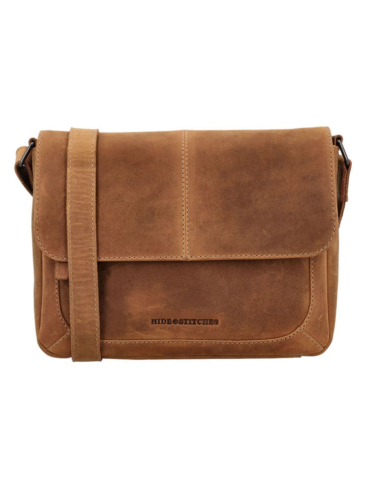 HIDE & STITCHES Skórzana torebka "Idaho" w kolorze jasnobrązowym - 21 x 27 x 7 cm rozmiar: onesize