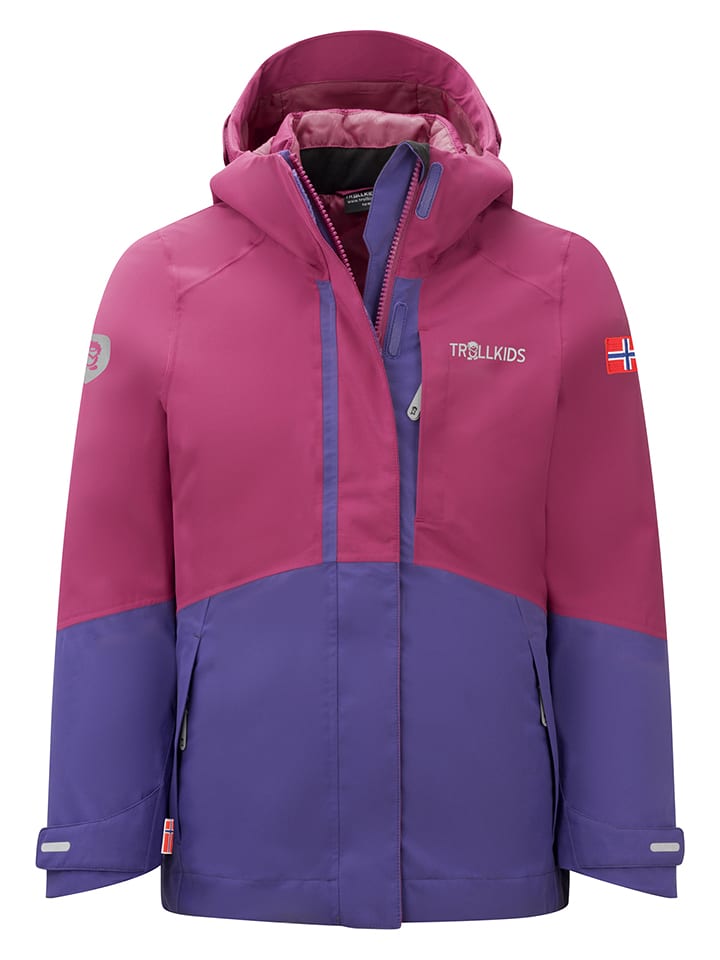 Trollkids Kurtka funkcyjna 3w1 "Skanden" w kolorze różowo-fioletowym rozmiar: 164