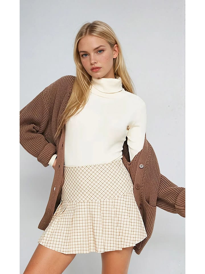 Monki Spódnica w kolorze beżowym rozmiar: 40