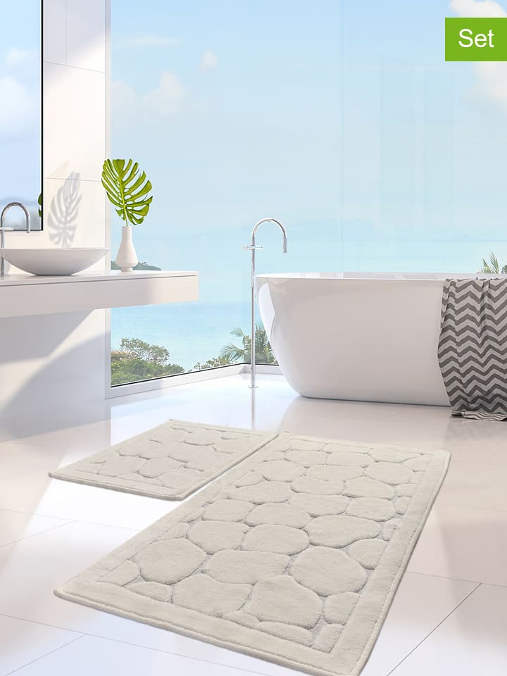 Colourful Cotton Dywaniki łazienkowe (2 szt.) w kolorze beżowym rozmiar: onesize