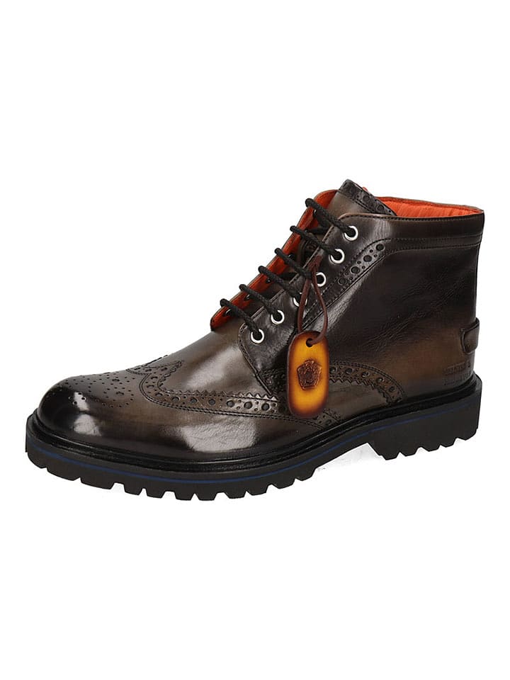 MELVIN & HAMILTON Skórzane botki "Pierce 21" w kolorze brązowo-oliwkowym rozmiar: 39