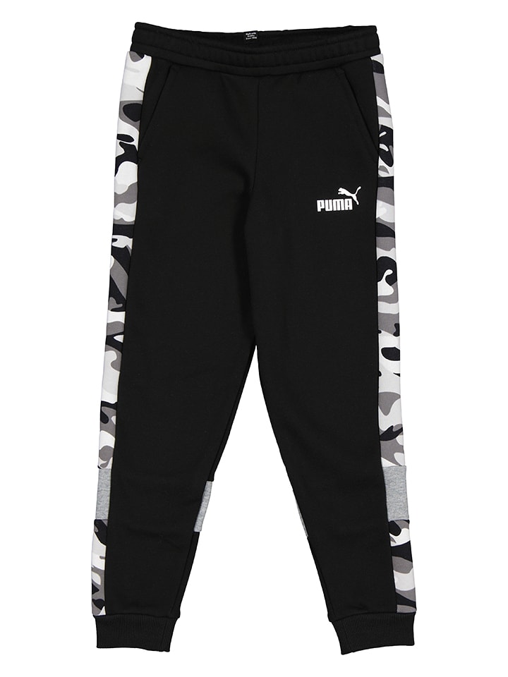Puma Spodnie dresowe "ESS+ Camo" w kolorze czarno-białym rozmiar: 104