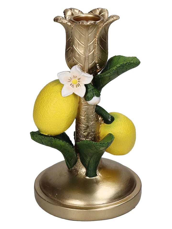 Kersten Świecznik "Lemon" w kolorze żółto-zielono-złotym - wys. 18 x Ø 10 cm rozmiar: onesize