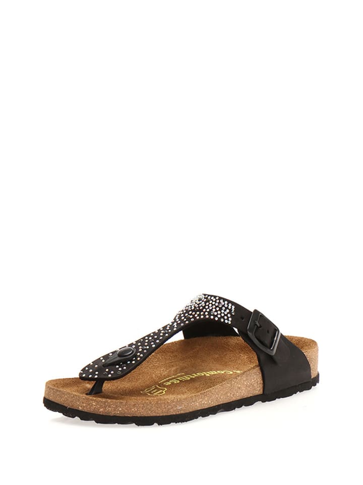 Comfortfusse Skórzane japonki w kolorze czarnym rozmiar: 35