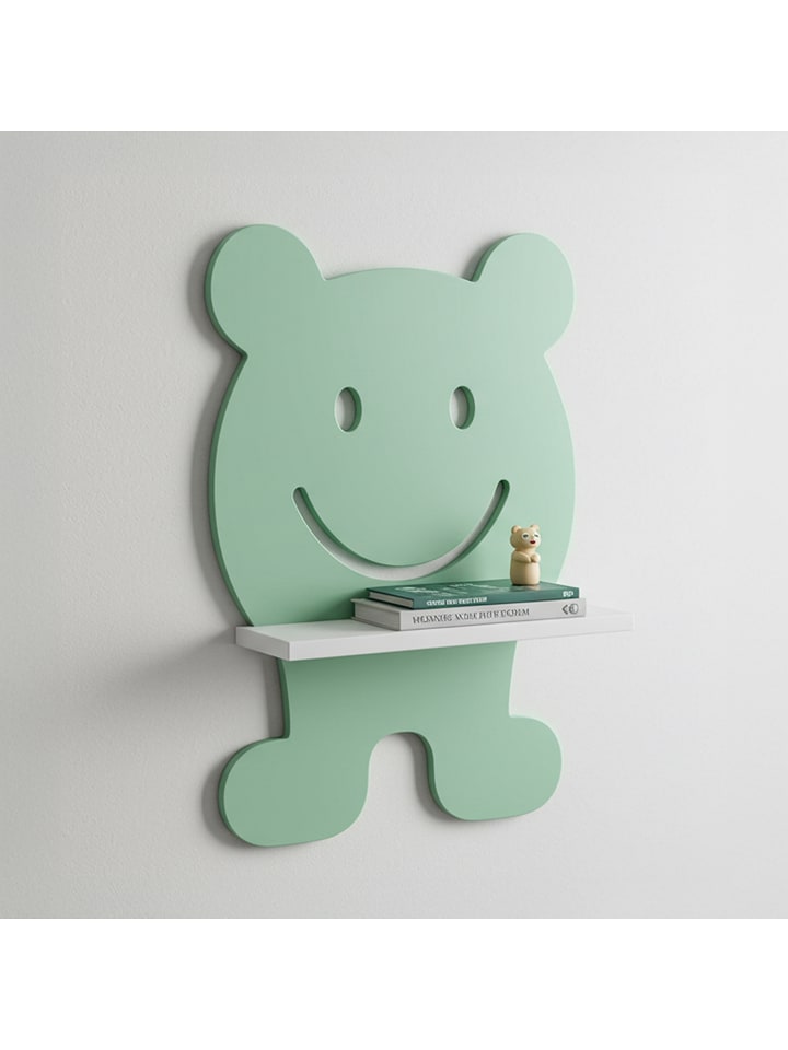 Woody Kids Regał ścienny w kolorze biało-miętowym - 33 x 35 x 10 cm rozmiar: onesize