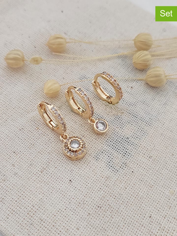 atelier MIU Kolczyki-kreole (3 szt.) z cyrkoniami rozmiar: onesize