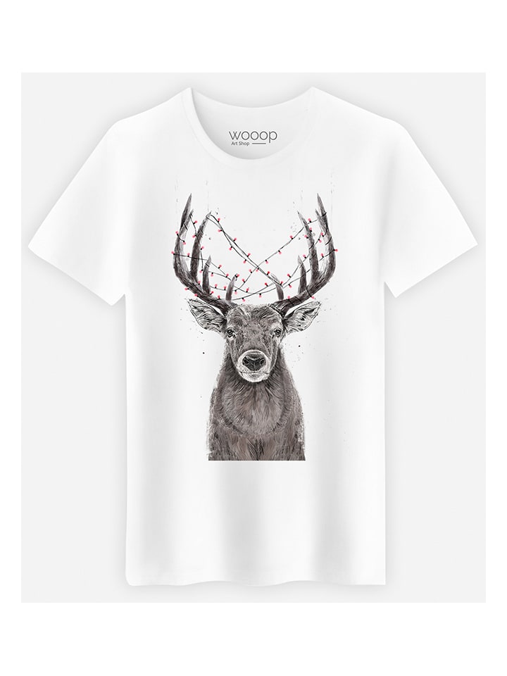 WOOOP Koszulka "Christmas Deer" w kolorze białym rozmiar: XXL
