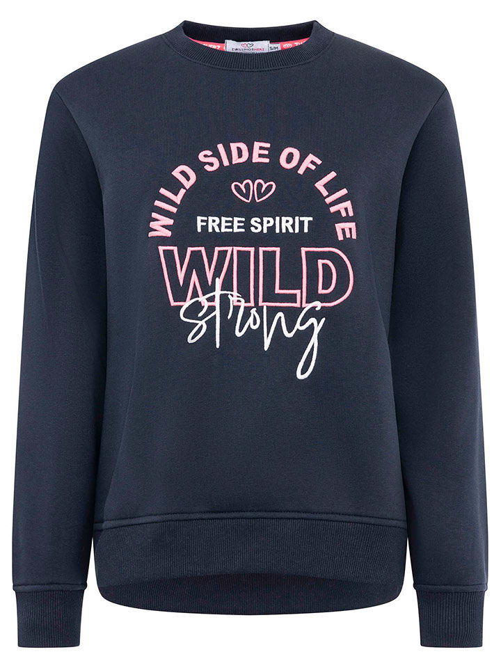 Zwillingsherz Bluza "Wild Side" w kolorze granatowym rozmiar: S/M