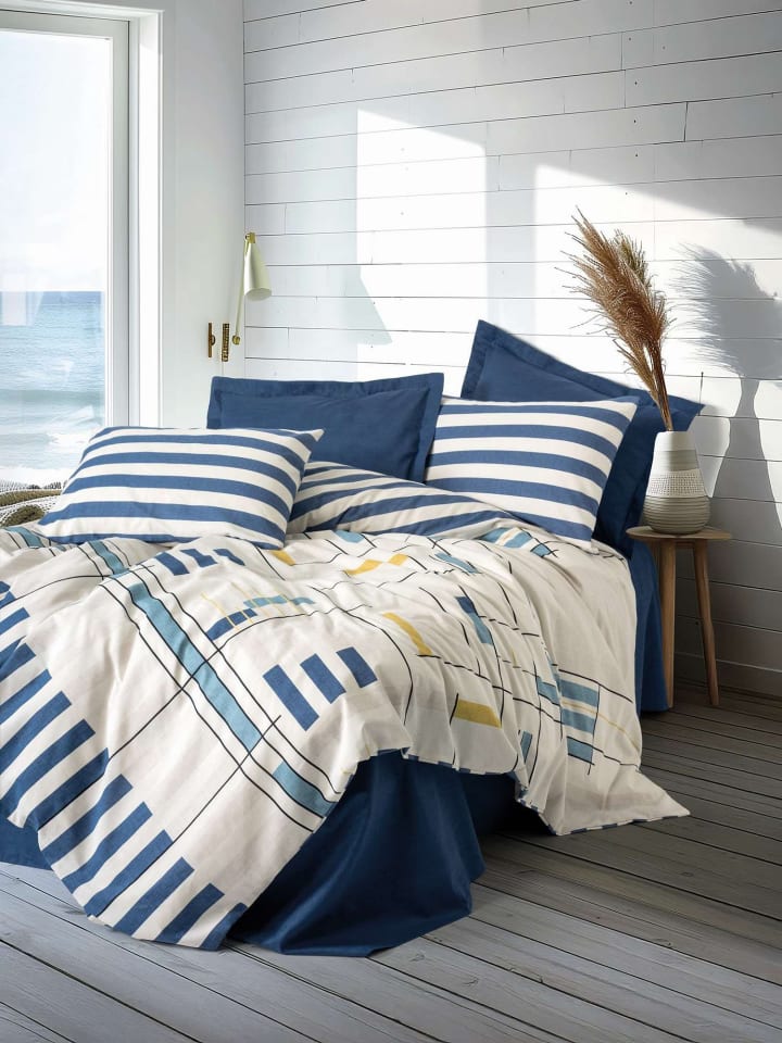 Mijolnir Komplet pościeli renforcé "Lunox" w kolorze granatowo-białym rozmiar: 240x220 cm