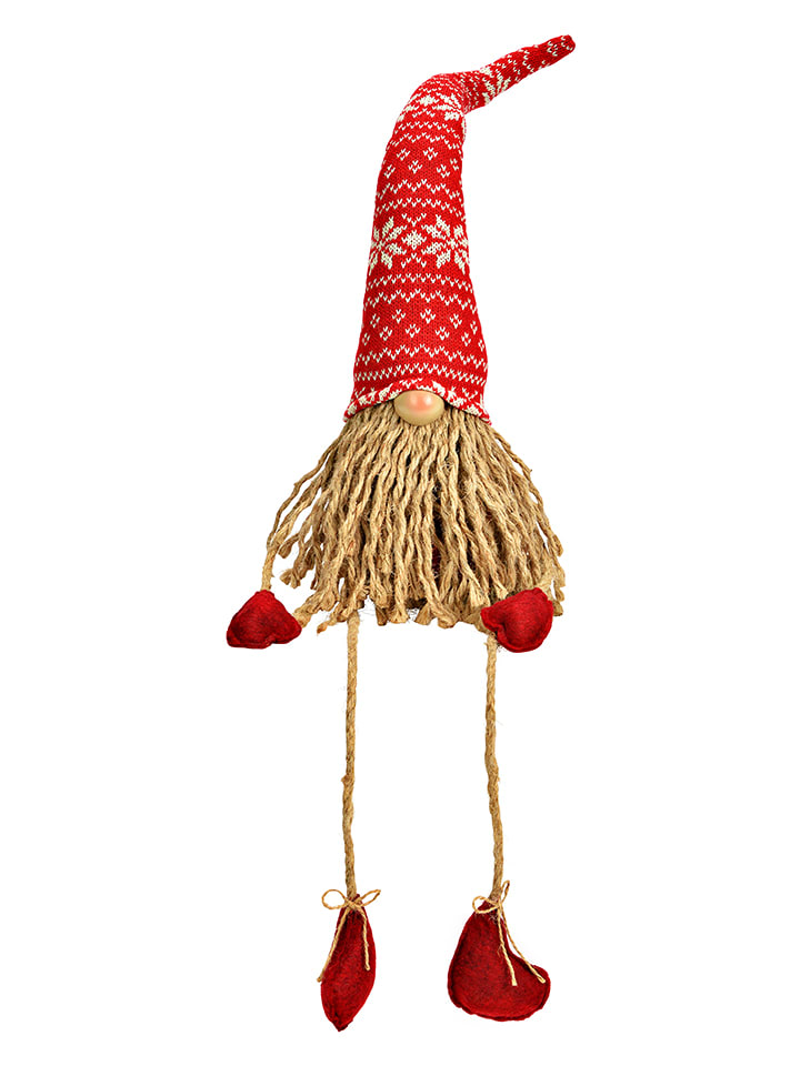 G. Wurm Figurka "Gnome" w kolorze czerwonym do siedzenia na krawędzi - 15 x 70 x 10 cm rozmiar: onesize