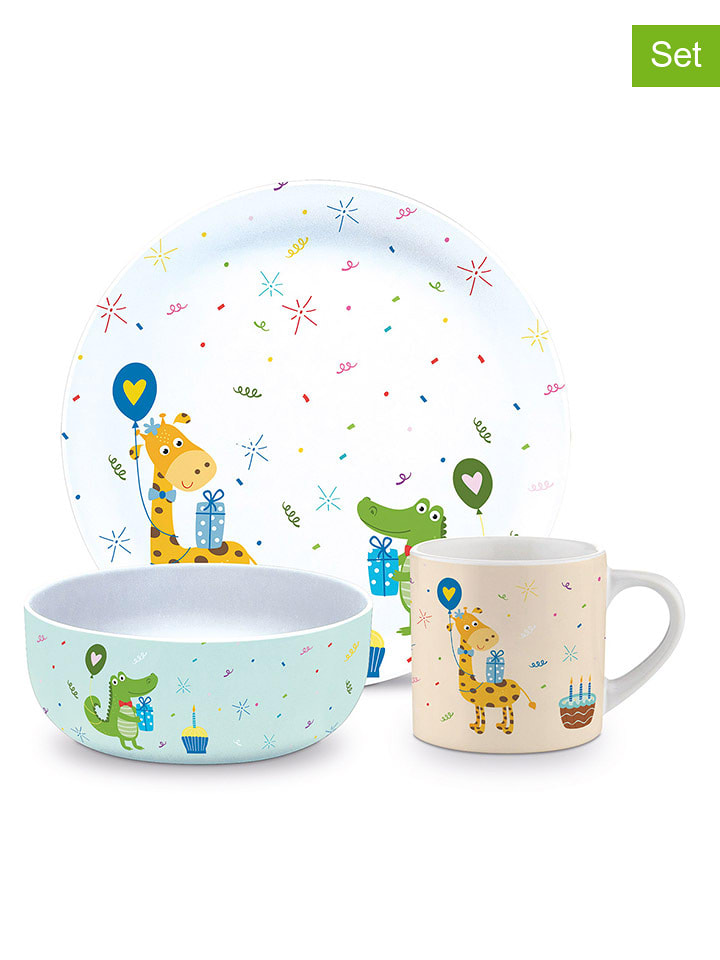 ppd 3-częściowy zestaw śniadaniowy "Croco & Giraffe" ze wzorem rozmiar: onesize