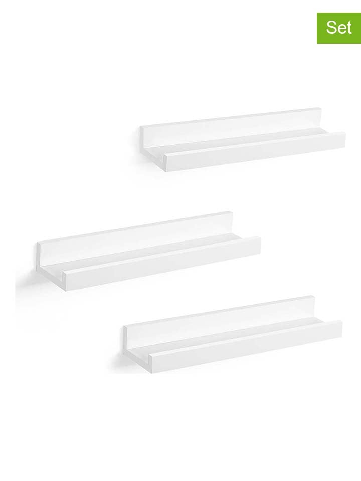 SONGMICS Regały ścienne (3 szt.) w kolorze białym - 38 x 5 x 10 cm rozmiar: onesize