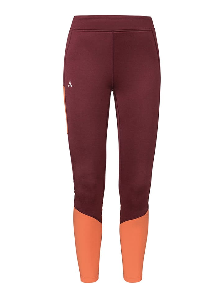 Schöffel Legginsy narciarskie "Rosskogel" w kolorze czerwono-pomarańczowym rozmiar: 38