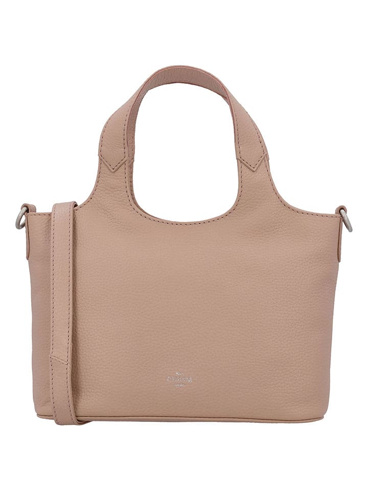 Charm Skórzana torebka w kolorze beżowym - 27 x 18 x 9 cm rozmiar: onesize