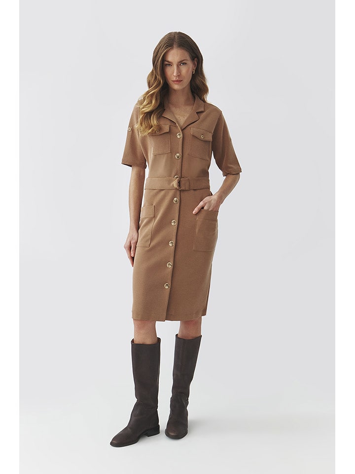 TATUUM Sukienka w kolorze jasnobrązowym rozmiar: S