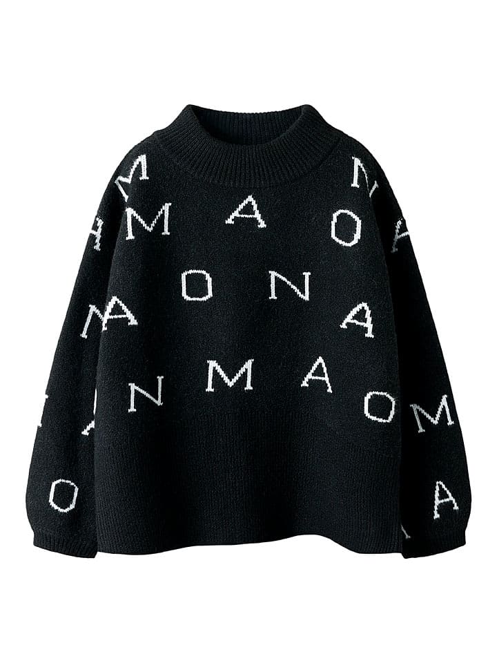 name it Sweter "Pneif" w kolorze czarno-białym rozmiar: 158/164