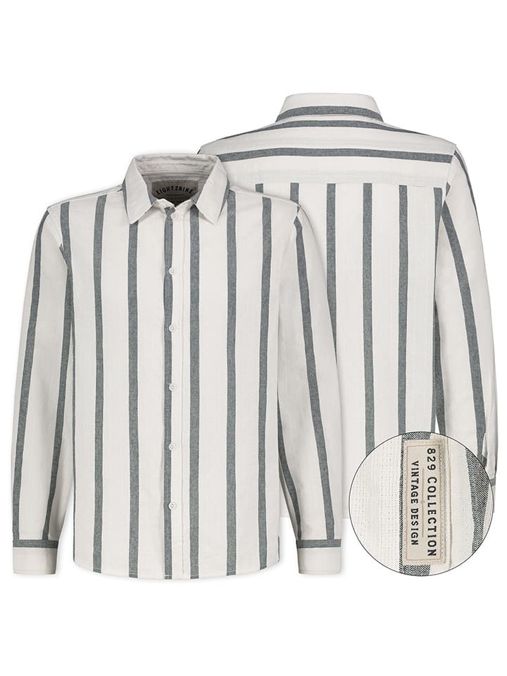 Eight2Nine Koszula w kolorze biało-szarym rozmiar: XXL