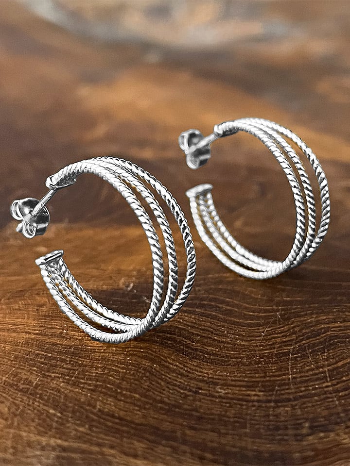 Eclat d'Argent Srebrne kolczyki-półkreole rozmiar: onesize